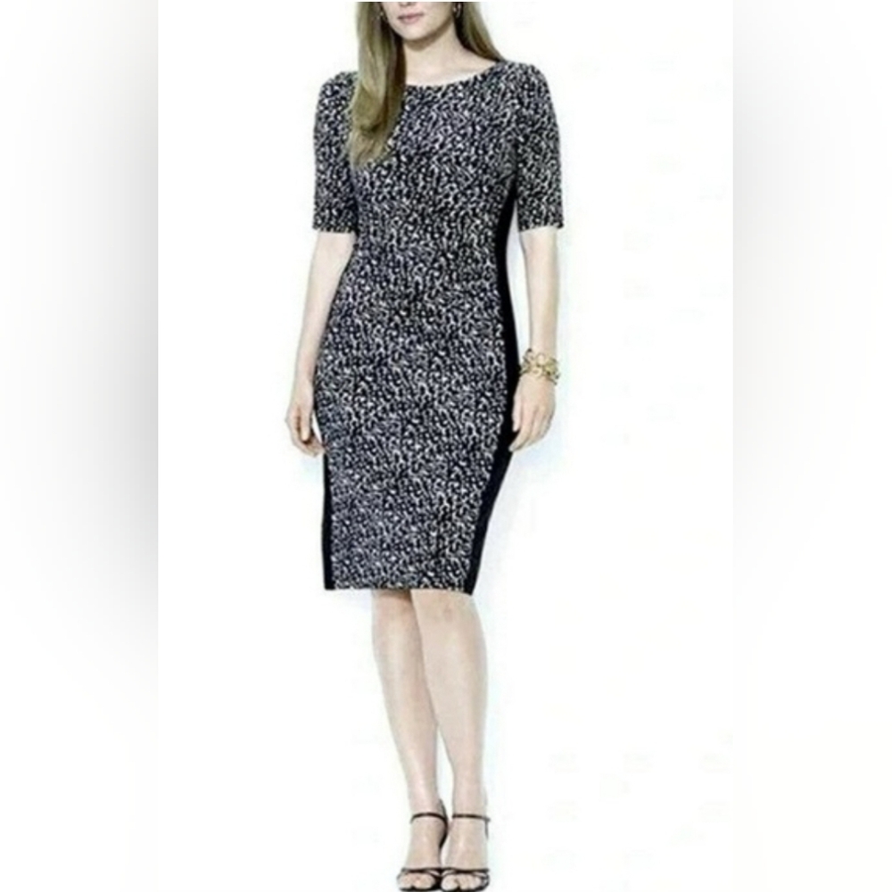 Ralph Lauren Careerwear Cocktail Party Slinky Animal Print Dress. Size 6
